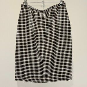 Preston & York Black White‎ Plaid Checkered Office Pencil Skirt Size 6